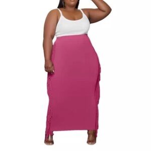 Plus Size Fringe Maxi Skirts
